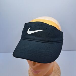 Nike ADV Running Visor Black Dri-Fit Adjustable Athletic Golf Tennis Hat Swoosh